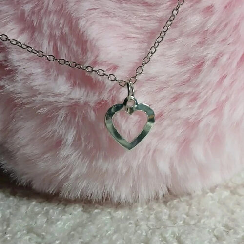 Collana a forma di cuore in acciaio lunghezza 50 cm