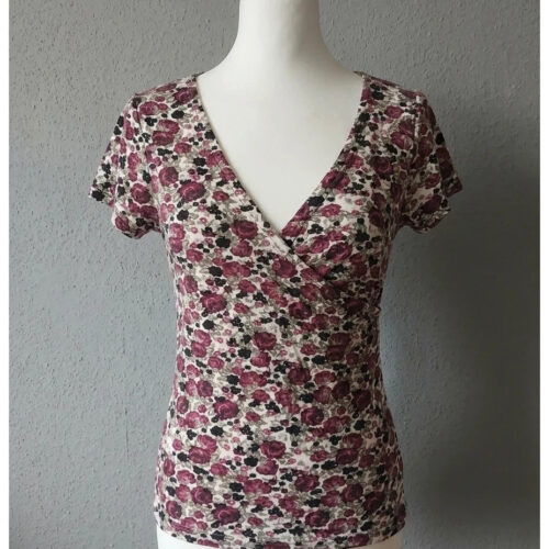 Top incrociato a fiori Chicorée – Taglia S