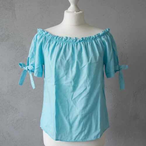 Top azzurro scollo a barchetta Chicorée – Taglia S