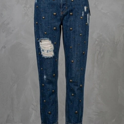 Jeans pinocchietto Berna con borchie e strappi – Misura 42
