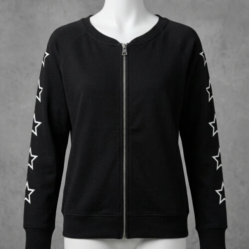 Adidas Felpa con Zip e Stelle Nera Taglia S