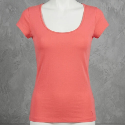 Ralph Lauren T-shirt Scollo Ampio Rosa Corallo M