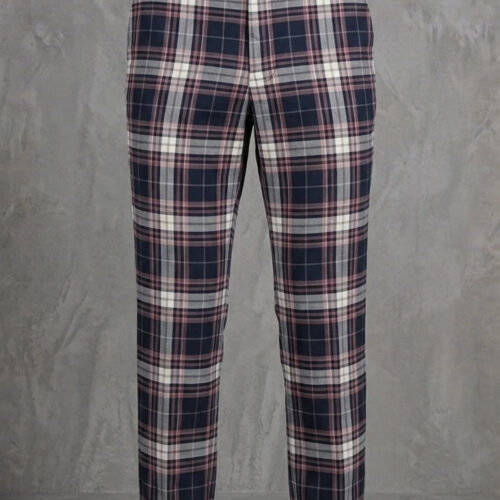 Hollister Pantaloni Tartan Ultra High-Rise Blu e Rosa XXS