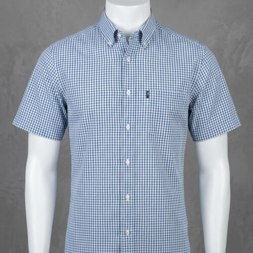 Hugo Boss Camicia Maniche Corte Quadri Blu M