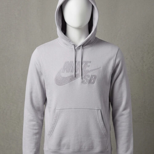 Nike SB Hoodie Logo Chenille Grigio Lilla - S