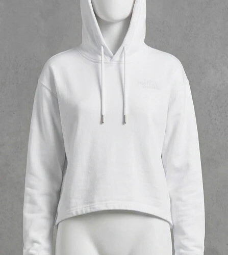 The North Face Felpa con Cappuccio Cropped Bianca M