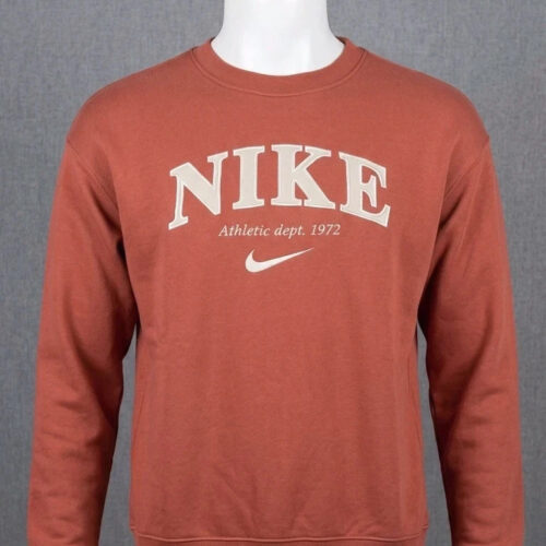 Nike Felpa Girocollo Athletic Dept Rosso Arancio XS