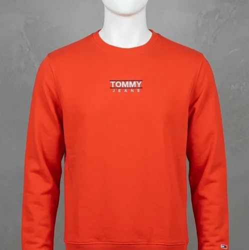 TOMMY JEANS FELPA GIROCOLLO LOGO ARANCIONE – MISURA XL