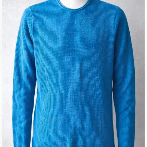 Calvin Klein – Maglia blu girocollo in cotone, taglia S