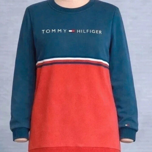 Tommy Hilfiger Felpa Colorblock Blu e Rossa S